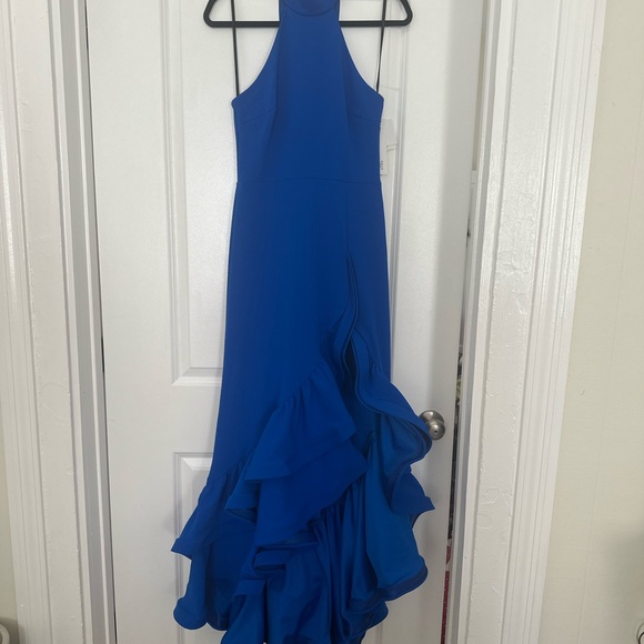 AQUA Racerback Ruffle Hem Gown - Picture 6 of 12